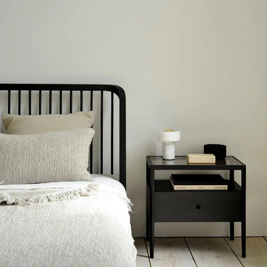 Oslo - Spindle Bedside Table - Black