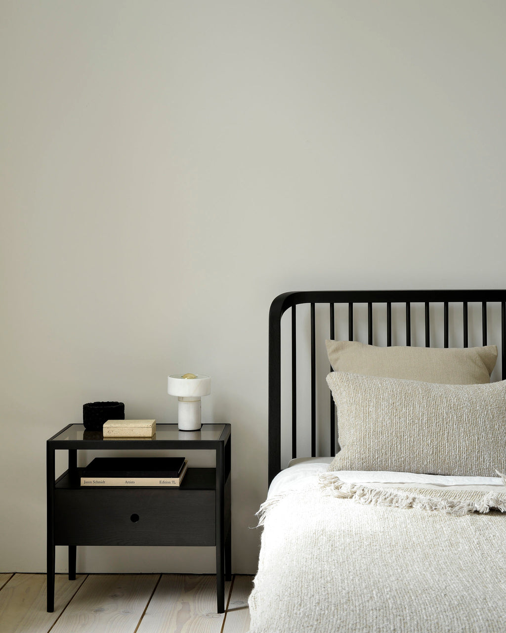 Oslo - Spindle Bedside Table - Black