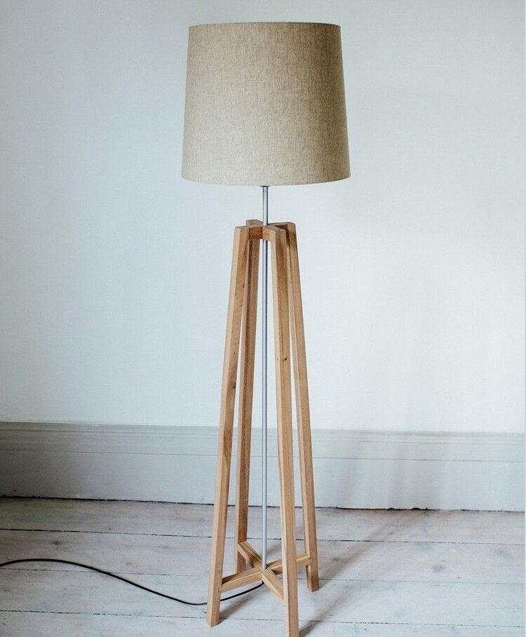 Natural Wood - Cross Floor Lamp