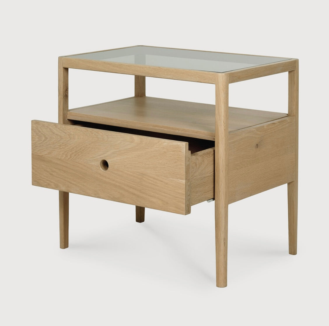 Oslo - Spindle Bedside Table - Oak