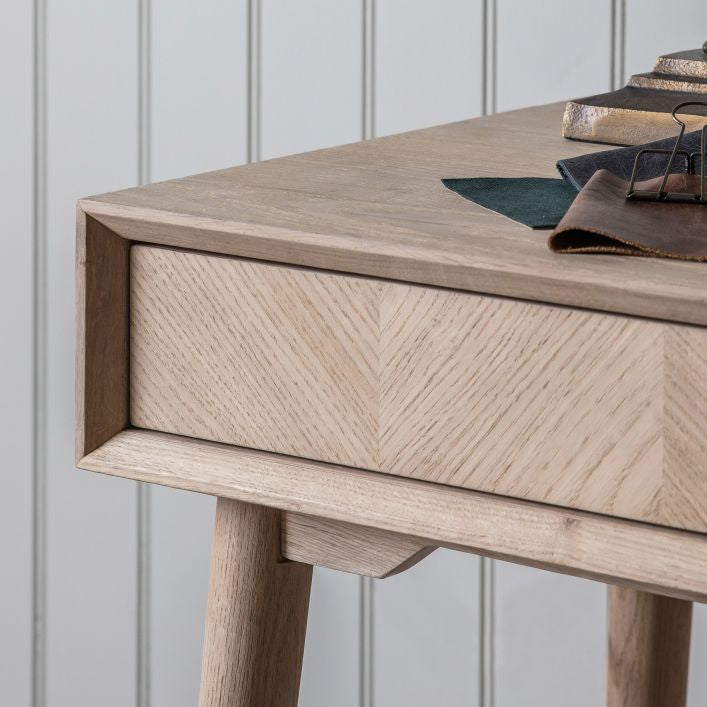Herringbone Desk - One Drawer