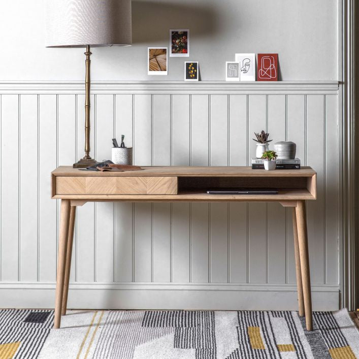 Herringbone Desk - One Drawer