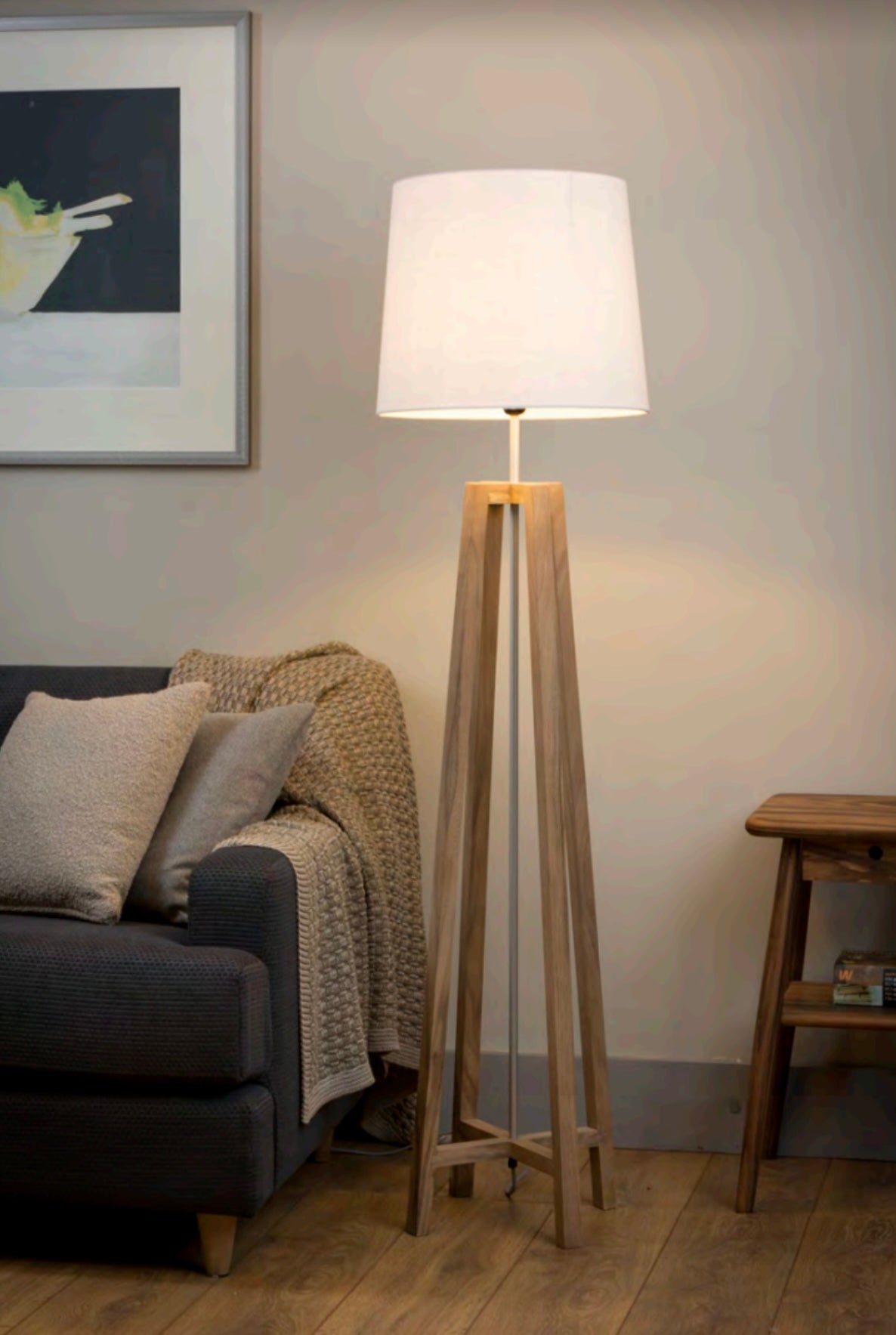 Natural Wood - Cross Floor Lamp