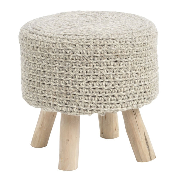 KNITTED STOOL | GREY